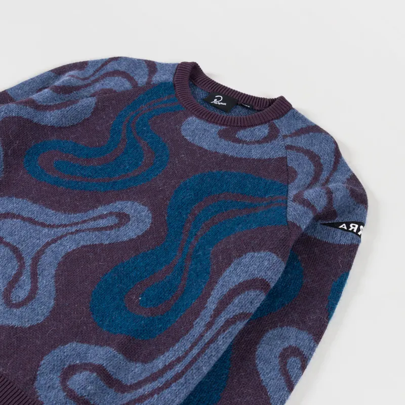 By Parra Stupid Lava Lamp Knitted Pullover Dark Mahogany-2