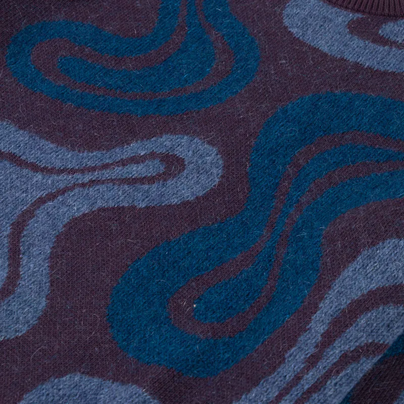 By Parra Stupid Lava Lamp Knitted Pullover Dark Mahogany-5