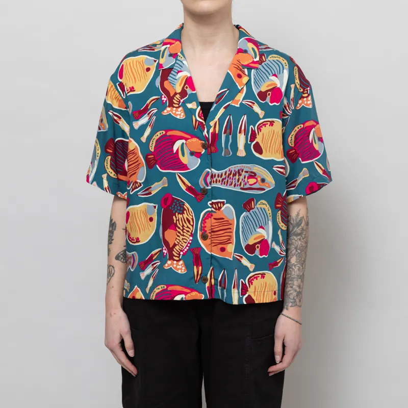 Patagonia Womens Tidal Threads Shirt Wrasse Wetland Blue