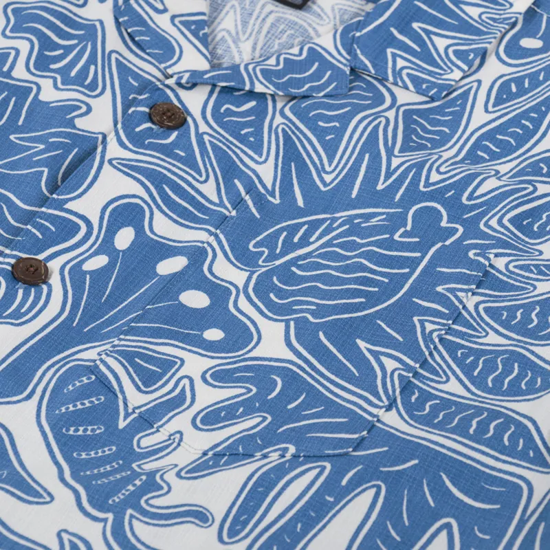 Patagonia Tidal Threads Camp Shirt Bees And Flowers Still Blue-4