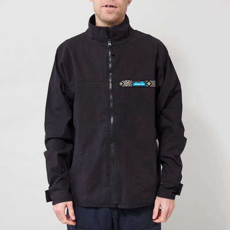 Kavu Full Zip Ripstop Throwshirt Black-1