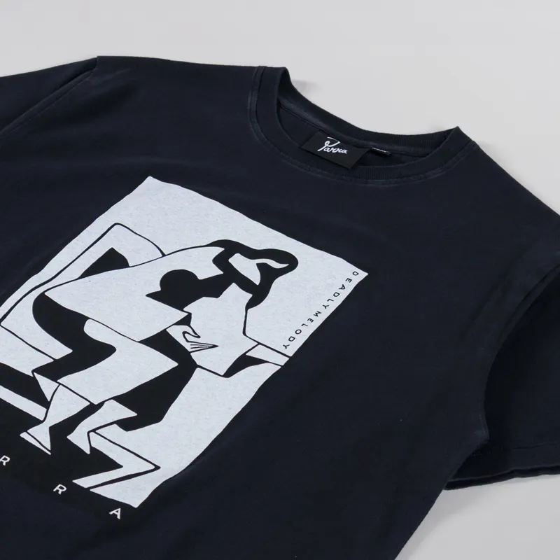 By Parra The Confession T Shirt Washed Black-1