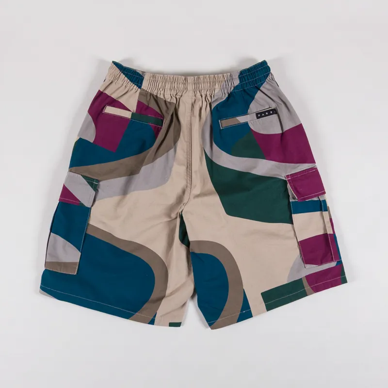 By Parra The Wall Camo Shorts Sand-1