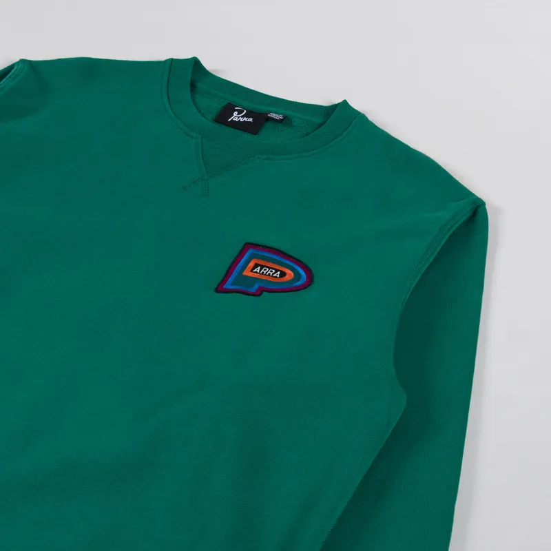 By Parra Repeat Pea Crewneck Sweatshirt Green-2