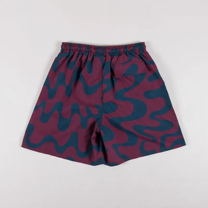 By Parra Splashed Swim Shorts Burgundy-1