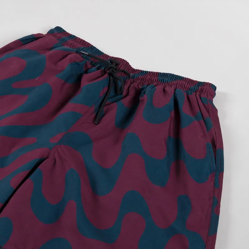 By Parra Splashed Swim Shorts Burgundy-2