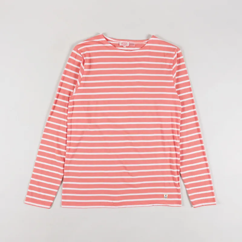 Armor Lux Mariniere Plozevet T Shirt Coral Milk