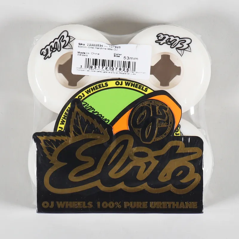 OJ Wheels Elites HardLine Wheels 99a White 53mm-1