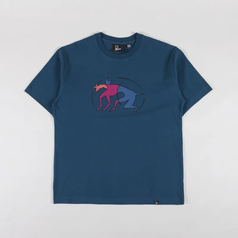 By Parra The Zoomies T Shirt Mallard Green