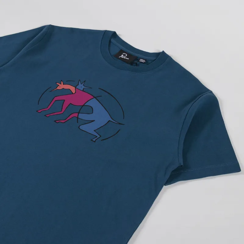 By Parra The Zoomies T Shirt Mallard Green-1