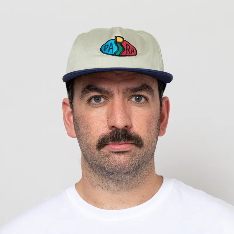 By Parra Legs Logo 5 Panel Hat Off White-1