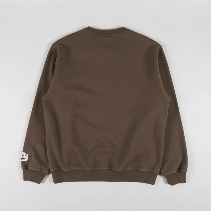By Parra Weird Trad Logo Crewneck Sweatshirt Brown-1
