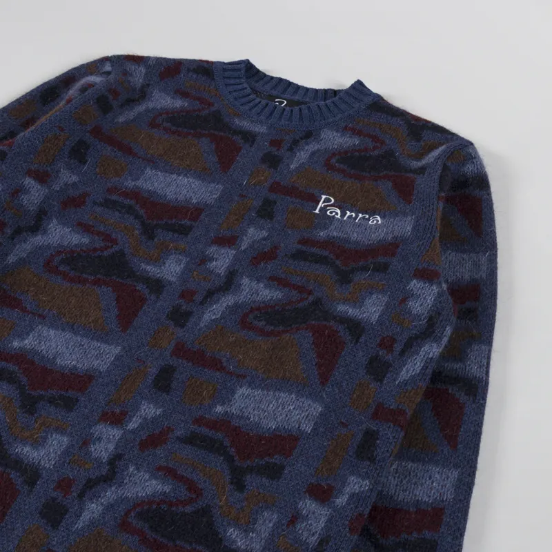 By Parra Repeat Ftp Booster Knitted Pullover Blue-2