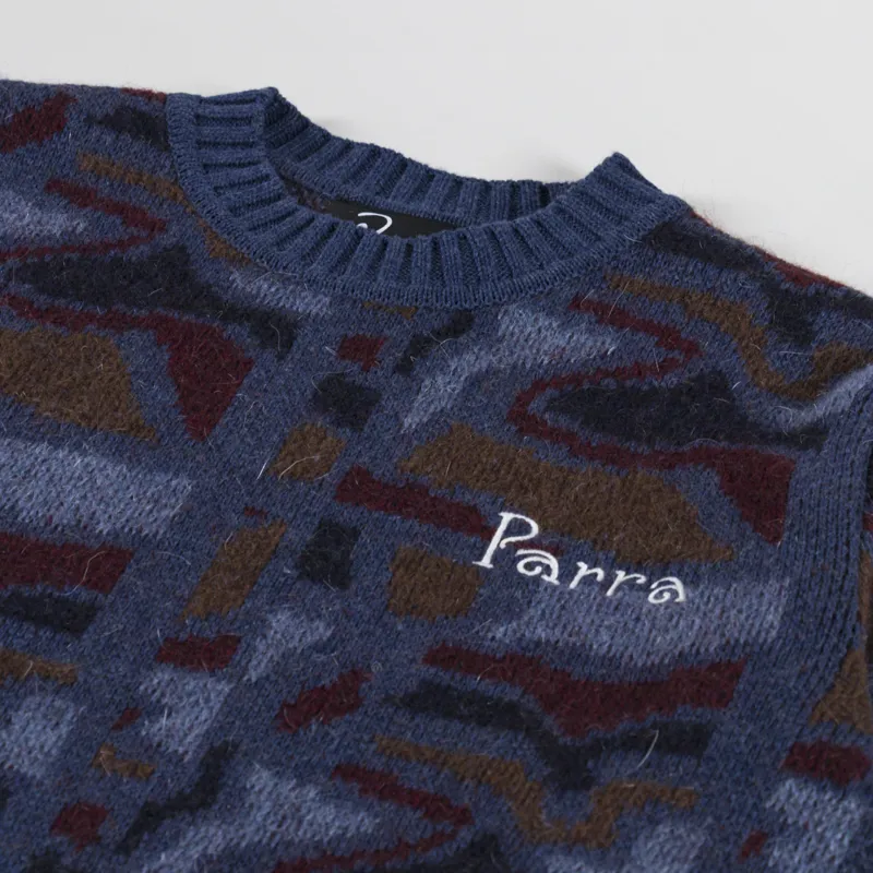 By Parra Repeat Ftp Booster Knitted Pullover Blue-4