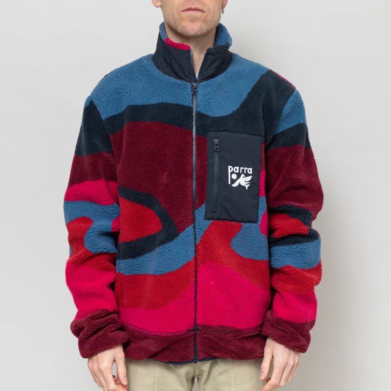 By Parra Full Ftp Booster Polar Fleece Jacket Red
