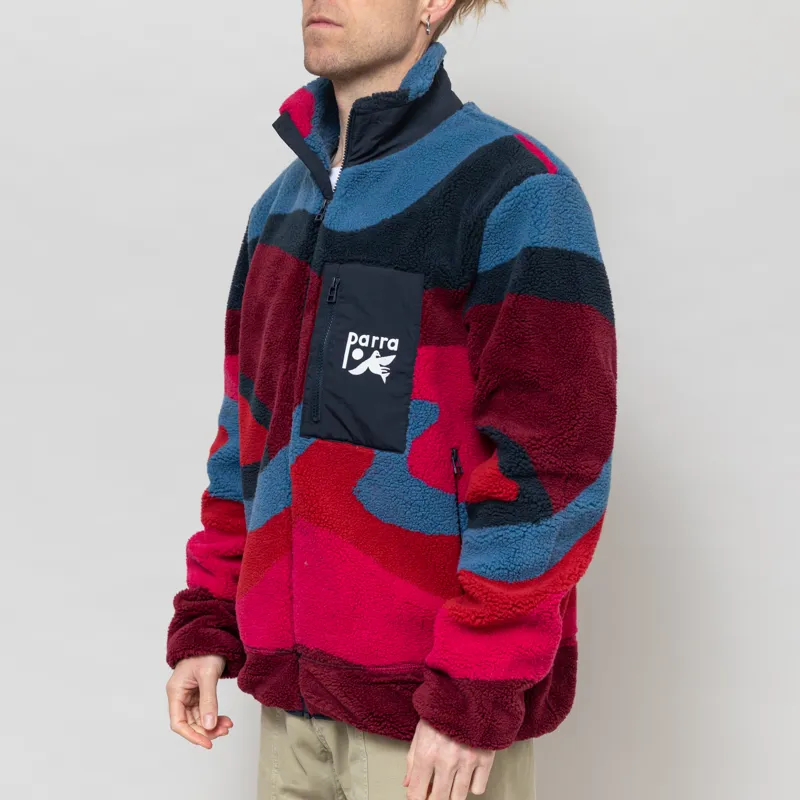 By Parra Full Ftp Booster Polar Fleece Jacket Red-1