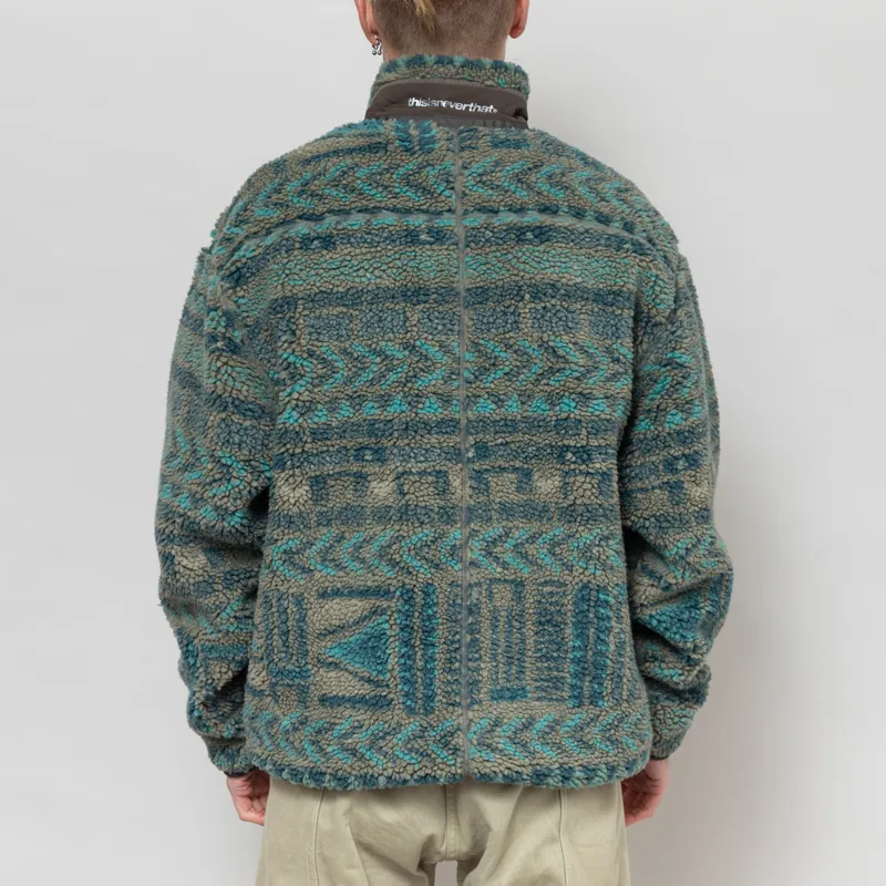 thisisneverthat SP Sherpa Fleece Jacket Olive-3