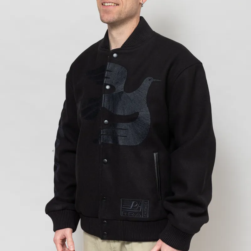By Parra Not Movie Quality Varsity Jacket Black-2