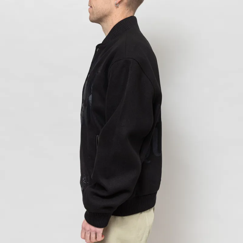 By Parra Not Movie Quality Varsity Jacket Black-3