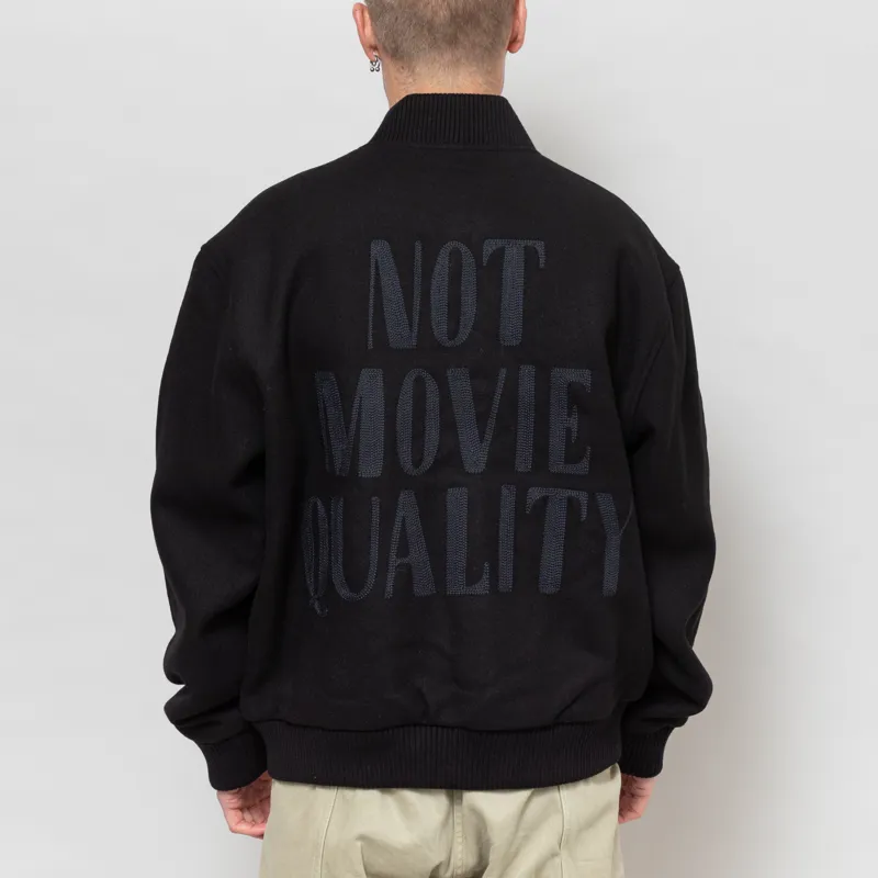 By Parra Not Movie Quality Varsity Jacket Black-4