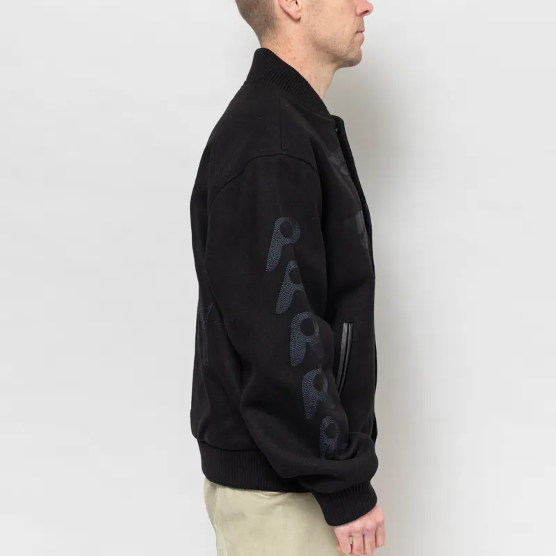 By Parra Not Movie Quality Varsity Jacket Black-5