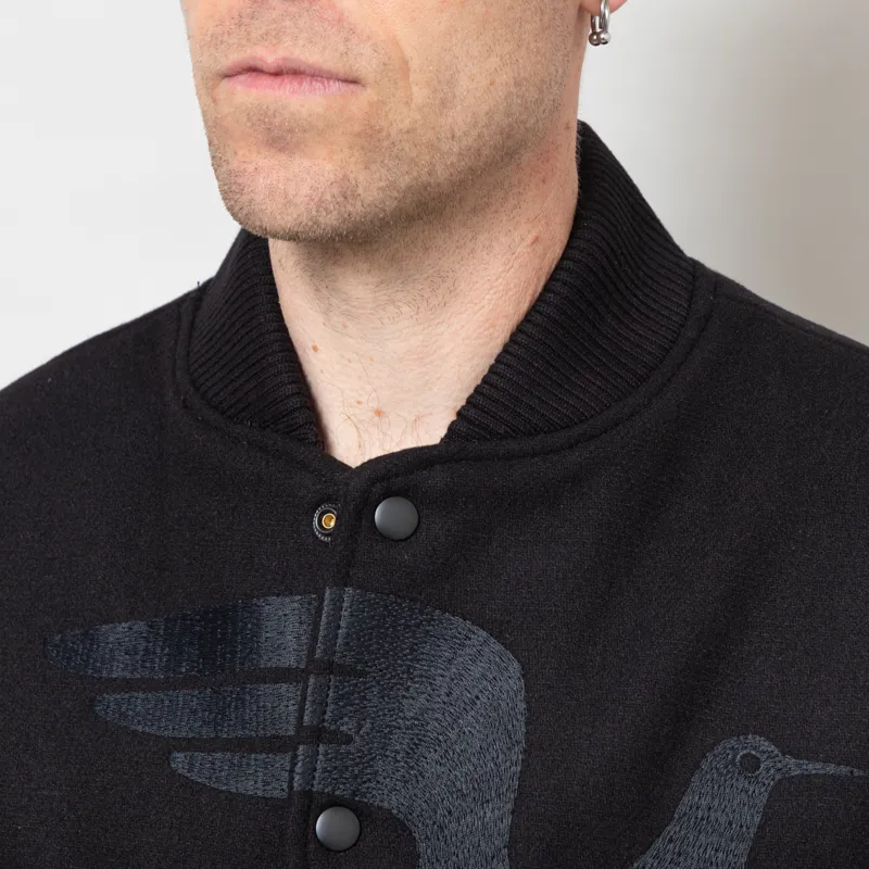 By Parra Not Movie Quality Varsity Jacket Black-7