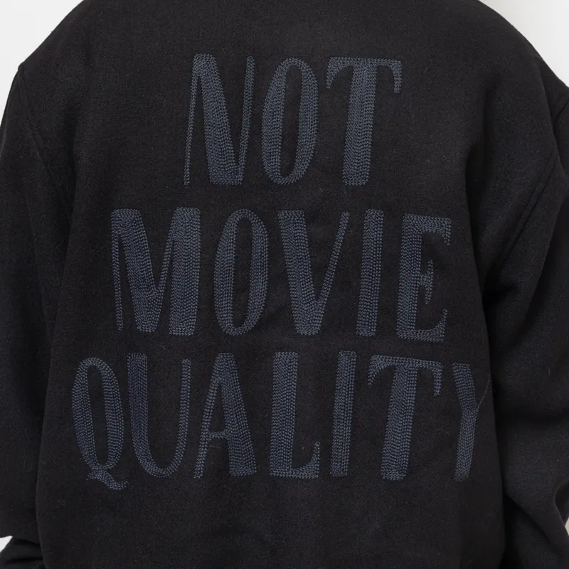 By Parra Not Movie Quality Varsity Jacket Black-8