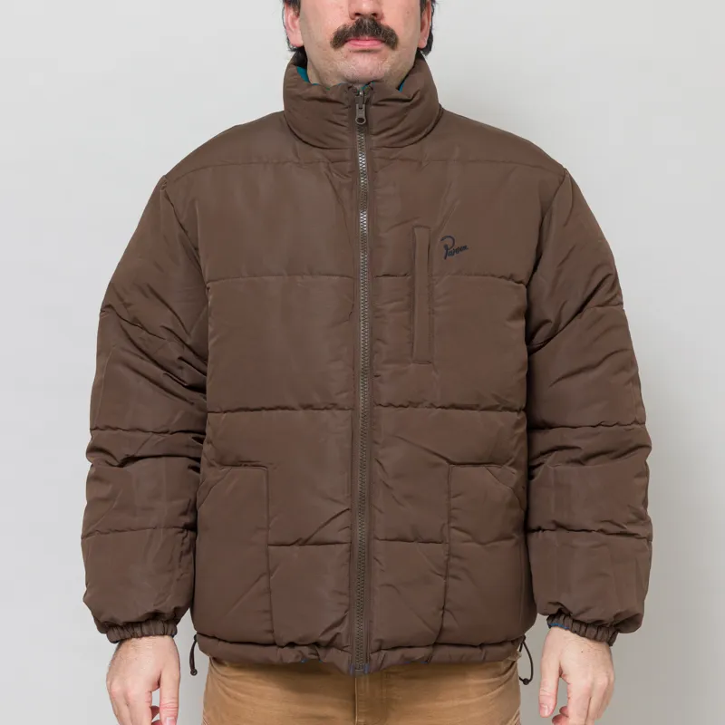 By Parra Protect The Sun Reversible Puffer Jacket Brown-1