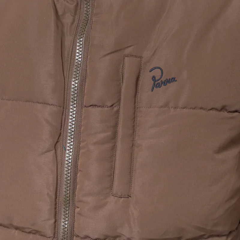 By Parra Protect The Sun Reversible Puffer Jacket Brown-10