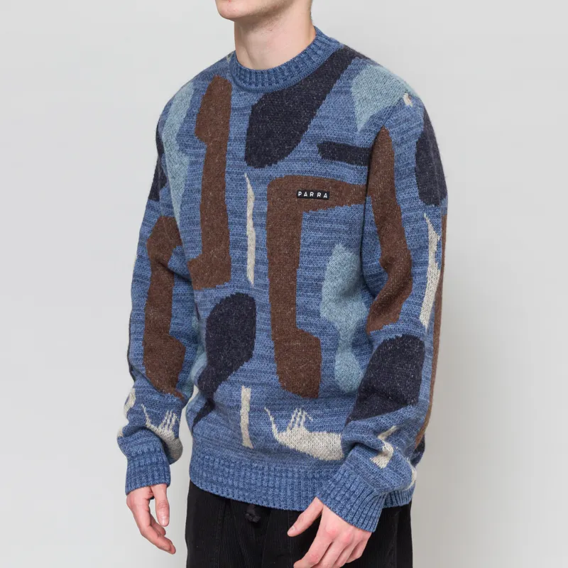 By Parra Detached Knitting Pullover Blue-1