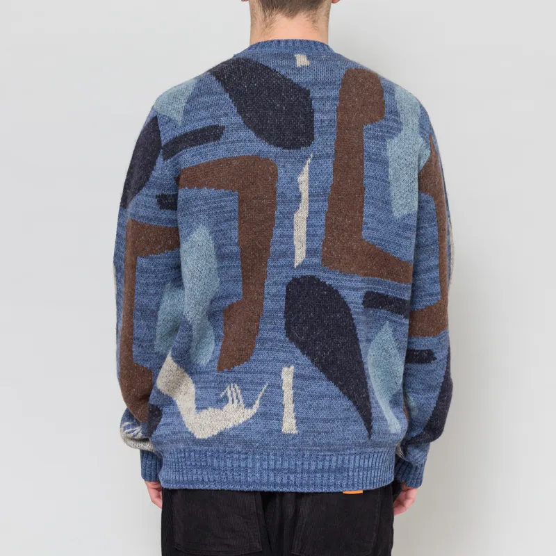 By Parra Detached Knitting Pullover Blue-3