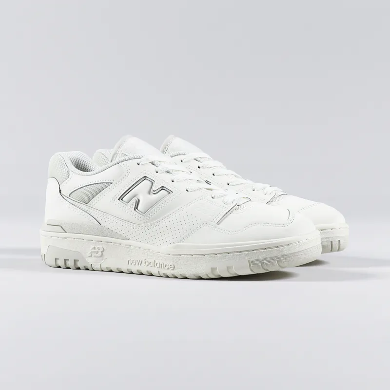 New Balance Mens Nubuck Leather 550 Shoes Turtledove White