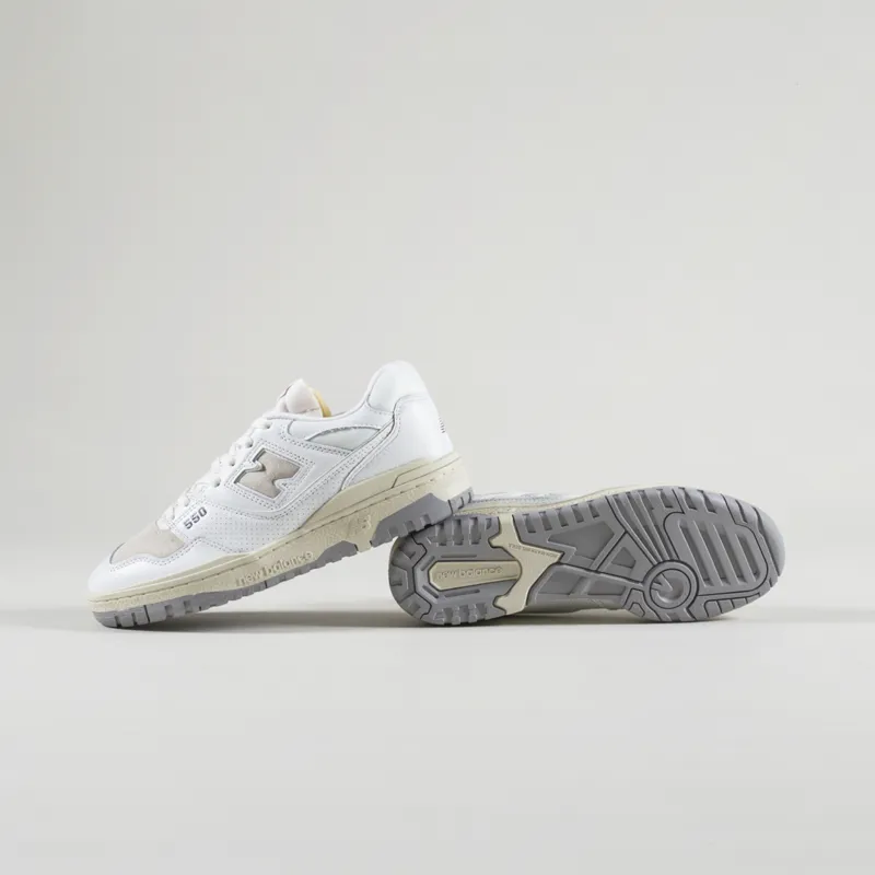 New Balance 550 Shoes White Timberwolf Raincloud-2