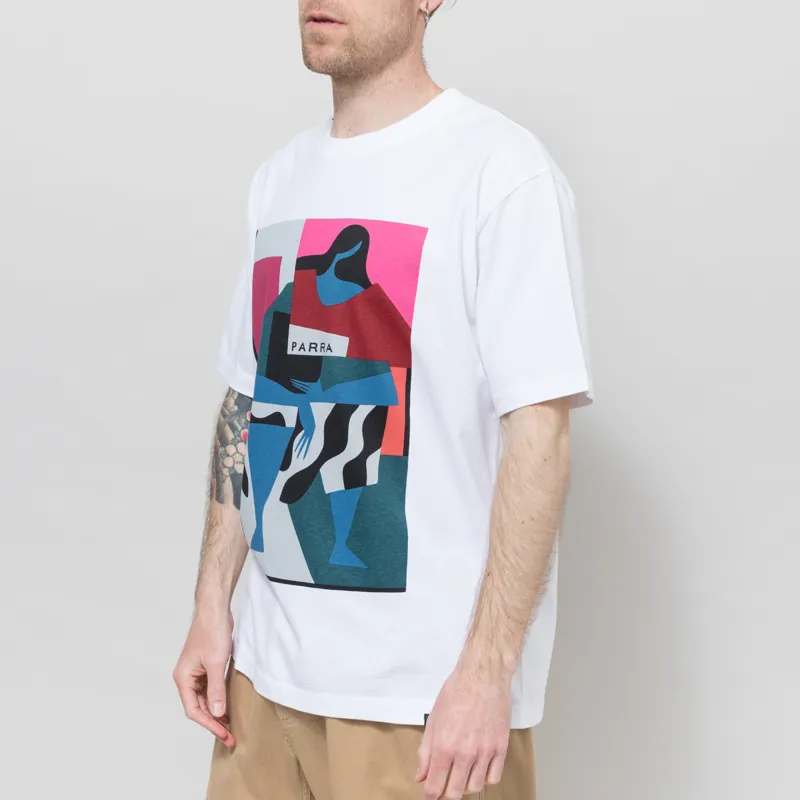 By Parra Reading The Square T Shirt White-1