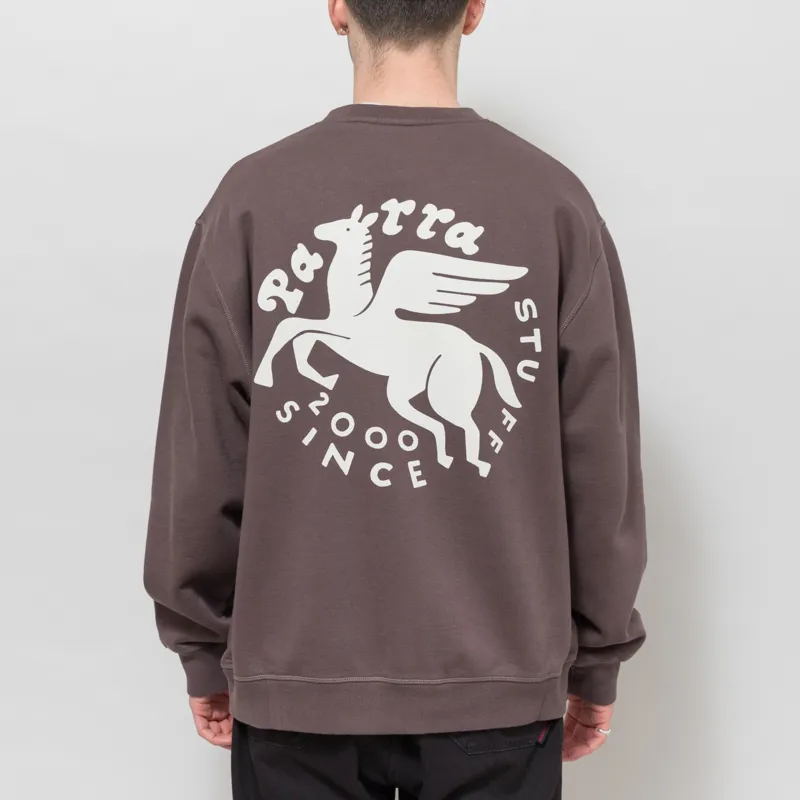 By Parra Gasoline Crewneck Sweatshirt Brown
