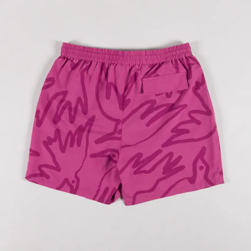 By Parra Birds Fly Swim Shorts Purple Pink-1