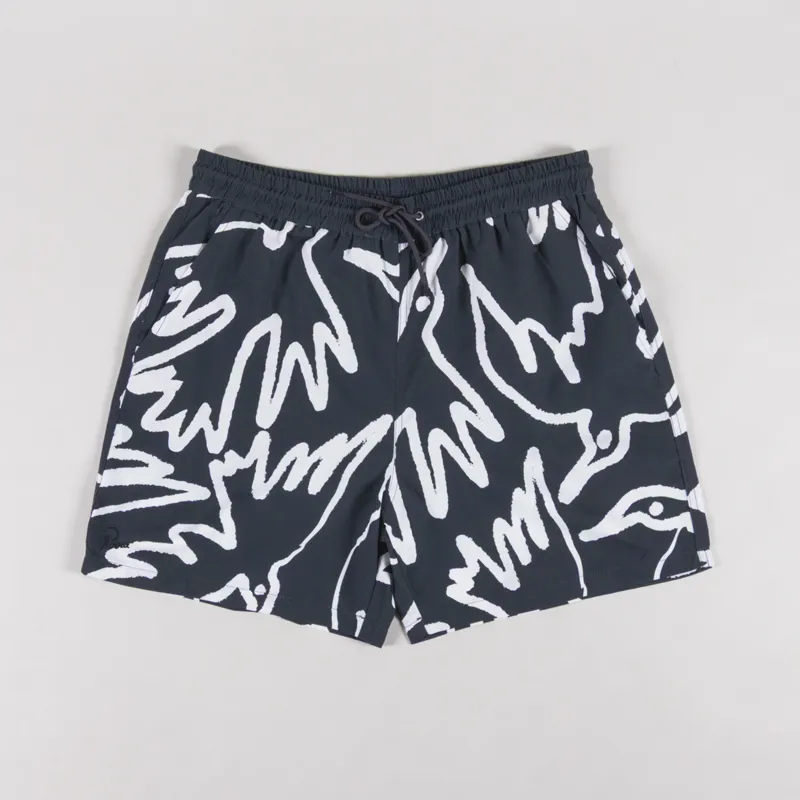 By Parra Birds Fly Swim Shorts Black White