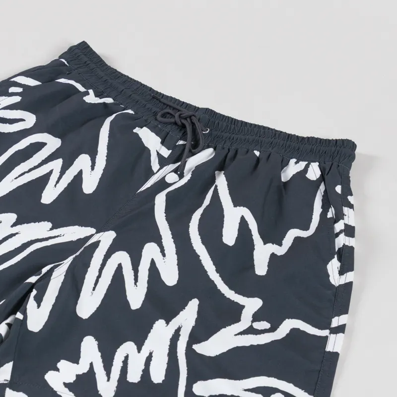By Parra Birds Fly Swim Shorts Black White-2