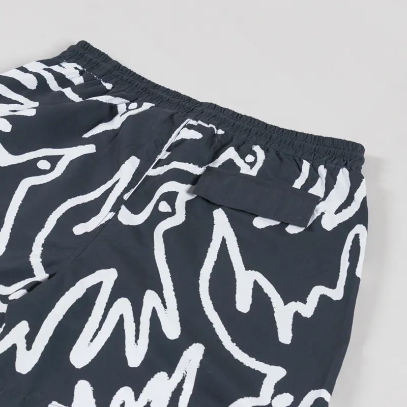 By Parra Birds Fly Swim Shorts Black White-3