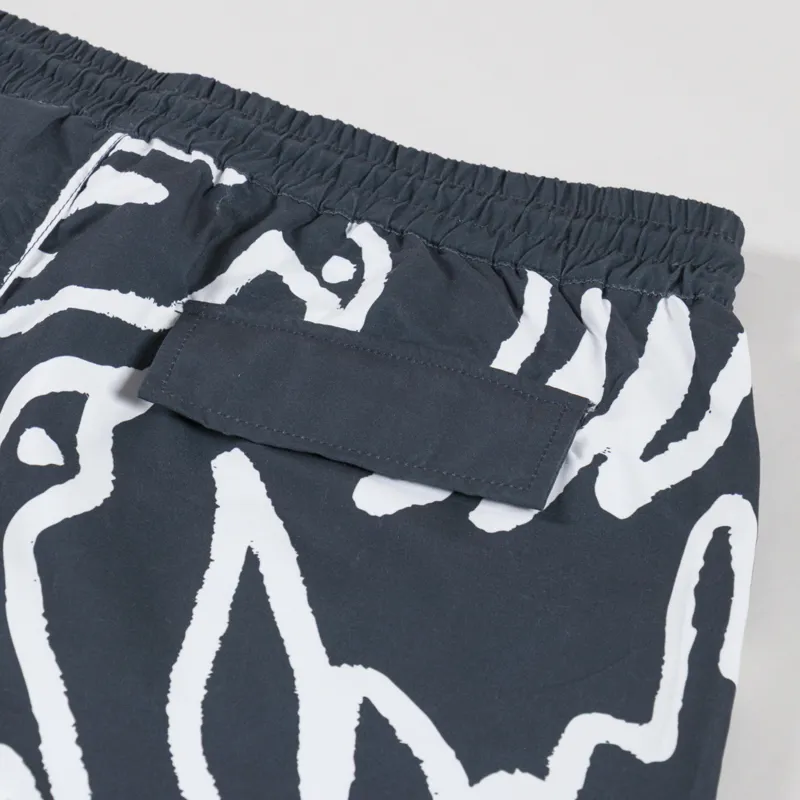 By Parra Birds Fly Swim Shorts Black White-6