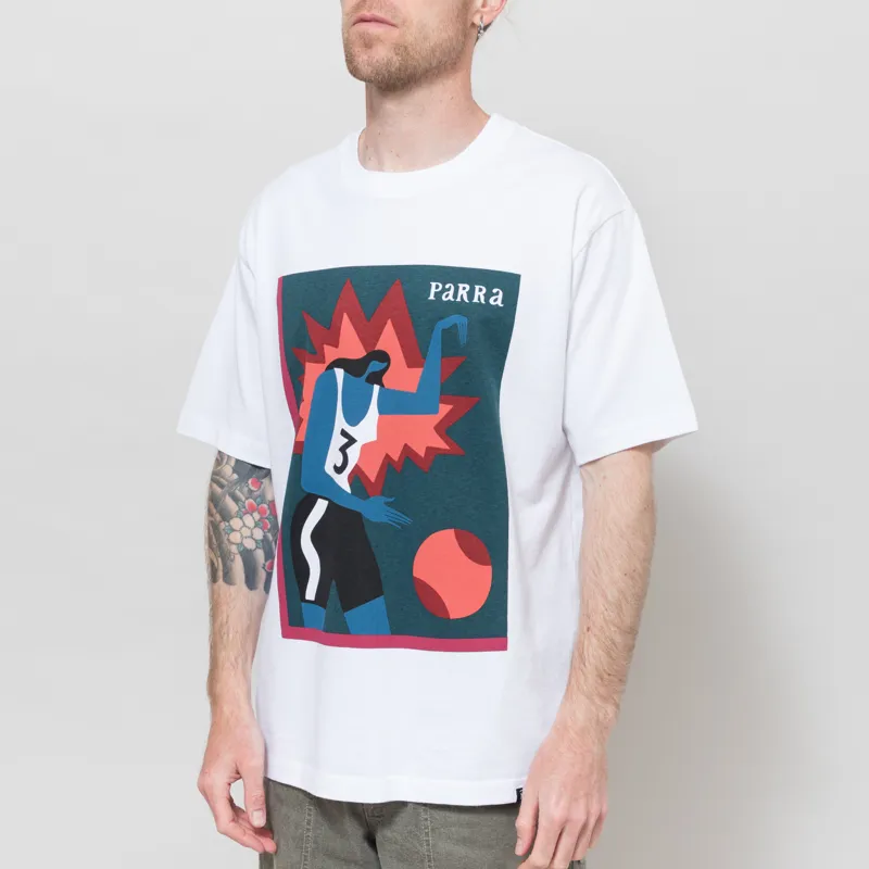 By Parra Basketball T Shirt White-1