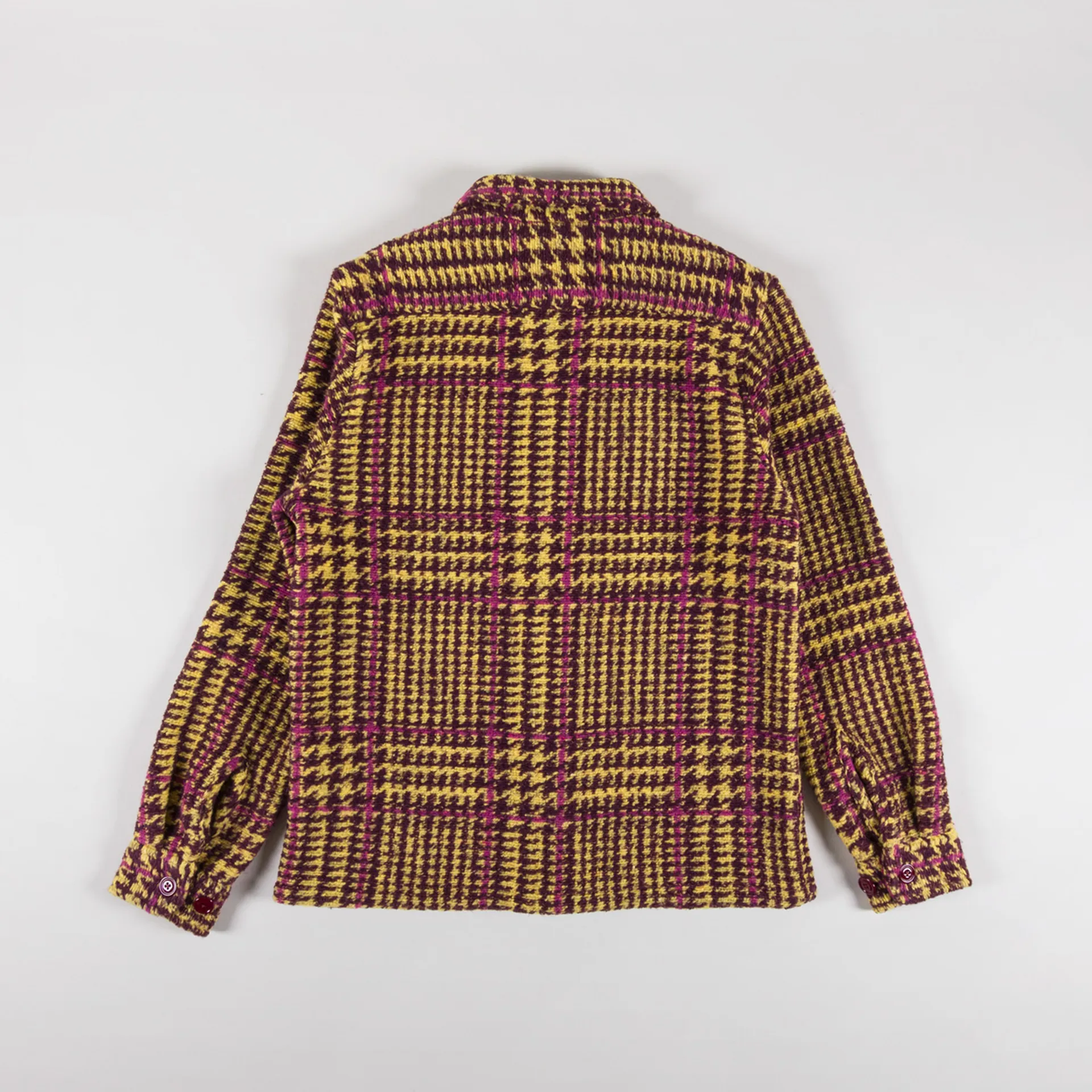 Portuguese Flannel Mens Gales Overshirt Jacket Bordeaux Mustard