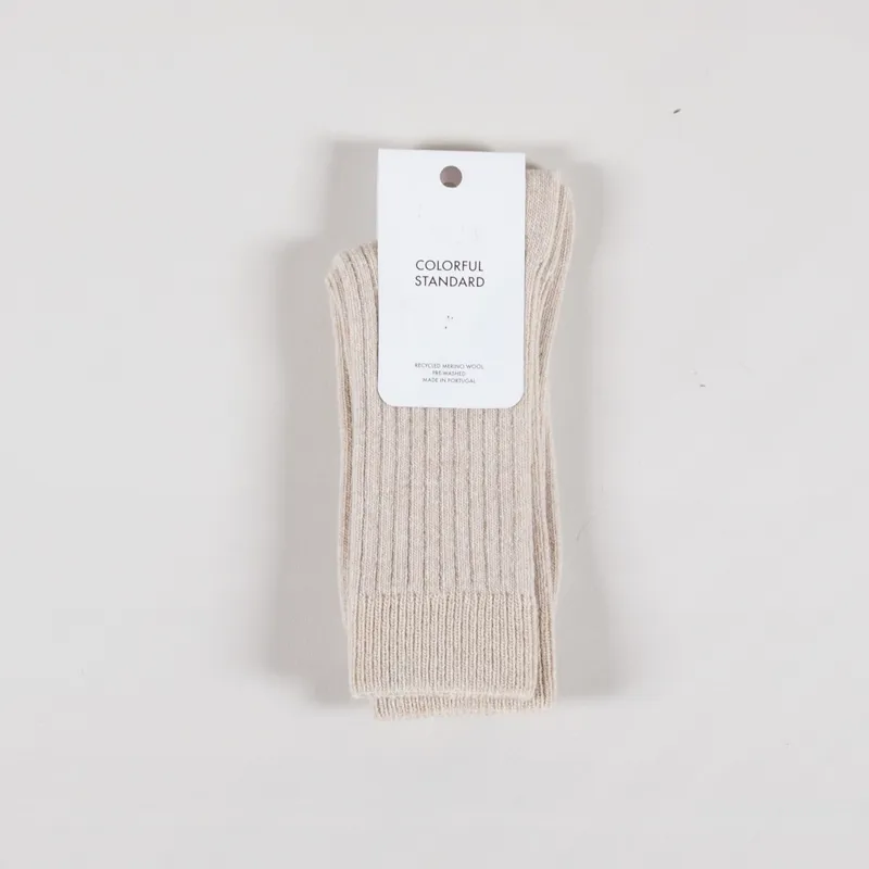 Colorful Standard Womens Merino Wool Blend Sock Ivory White