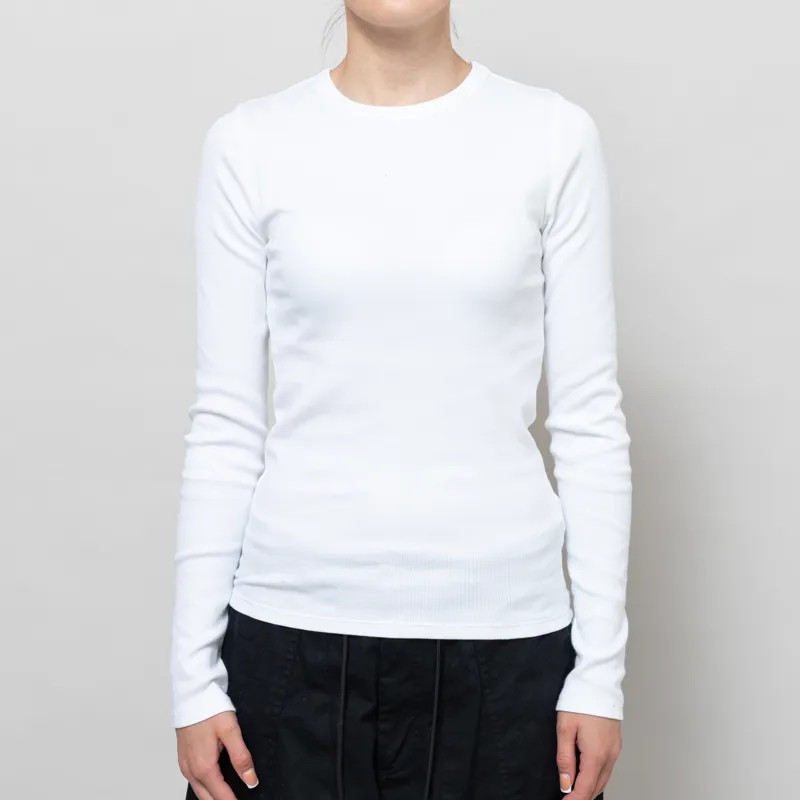 Colorful Standard Womens Organic Rib Long Sleeve T Shirt Optical White