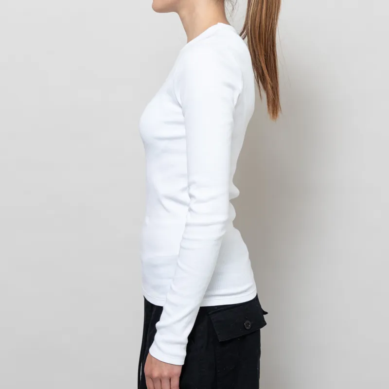 Colorful Standard Womens Organic Rib Long Sleeve T Shirt Optical White-2