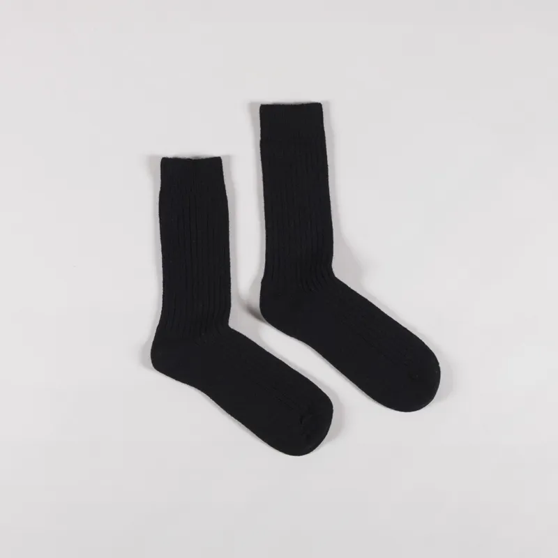 Colorful Standard Merino Wool Blend Socks Deep Black