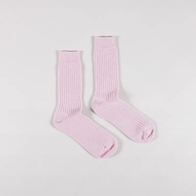 Colorful Standard Merino Wool Blend Socks Faded Pink