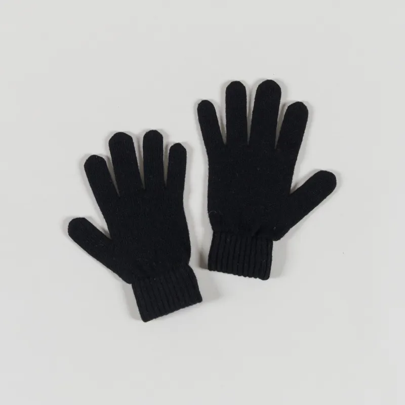 Colorful Standard Womens Merino Wool Gloves Deep Black