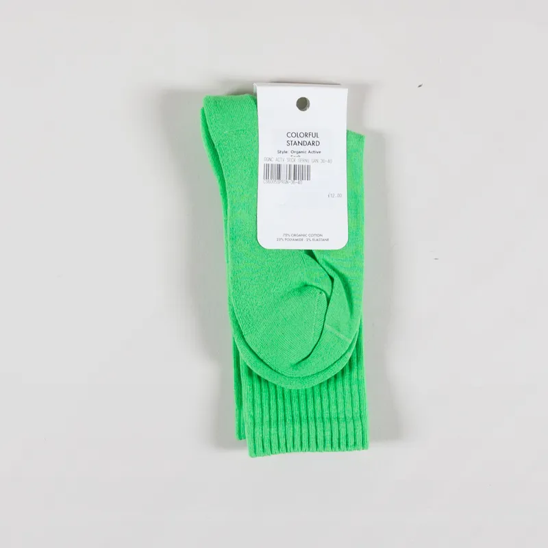 Colorful Standard Womens Organic Active Sock Spring Green-1