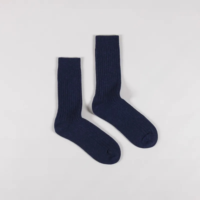 Colorful Standard Merino Wool Blend Socks Marine Blue